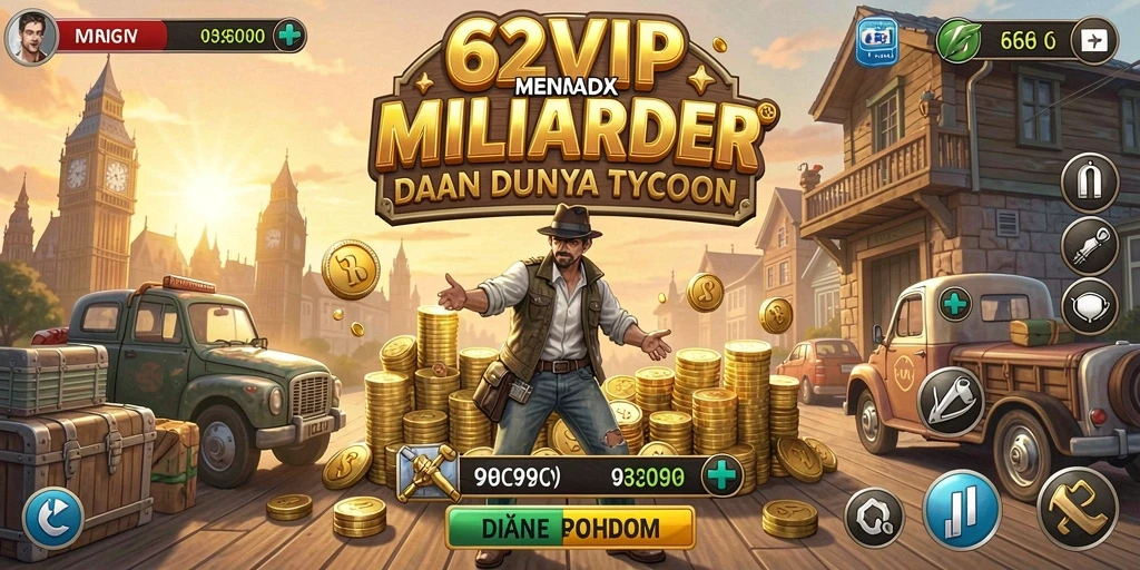 Tangkapan layar utama gameplay 62VIP dengan tampilan bisnis yang menarik.