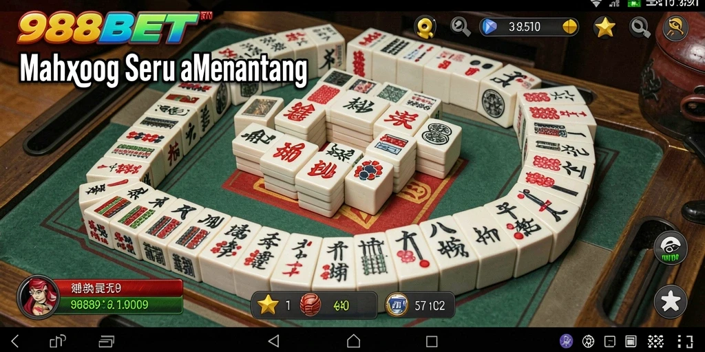 Screenshot gameplay Mahjong di 988BET yang menampilkan aksi seru.
