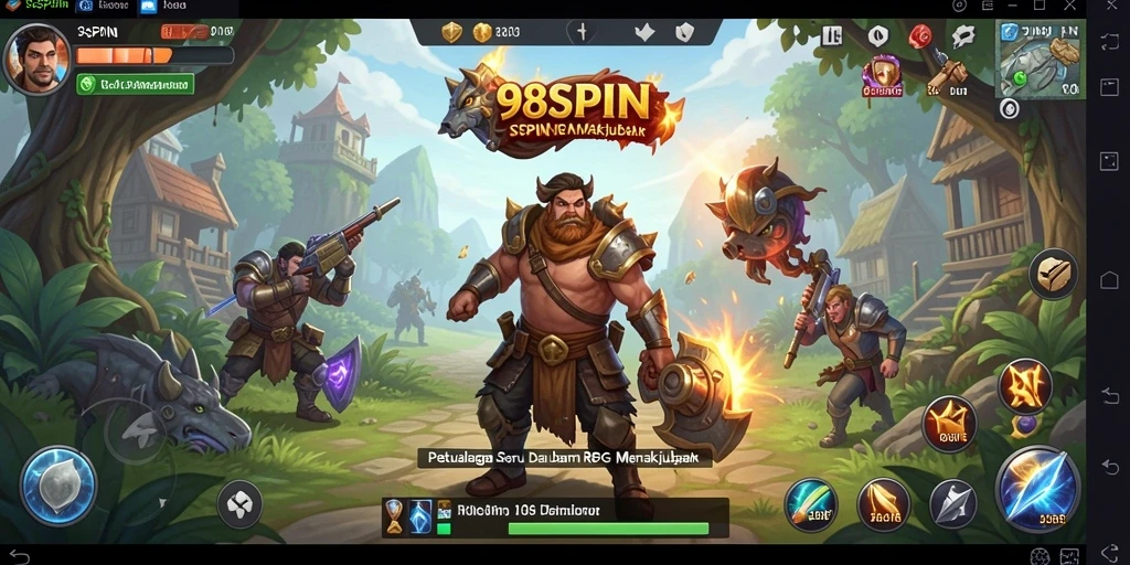 Tampilan gameplay RPG yang menarik dan penuh aksi dalam 98SPIN.