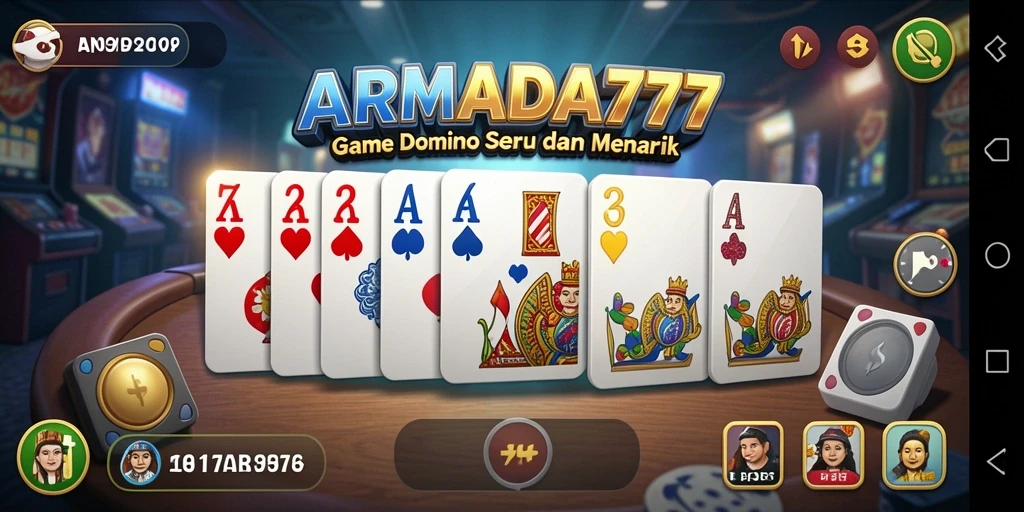 Screenshot dari gameplay seru di ARMADA777 saat bermain Domino.