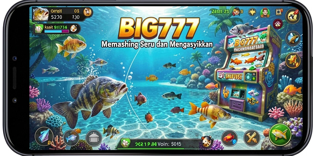 Tampilan gameplay BIG777 yang menampilkan aksi memancing yang seru.