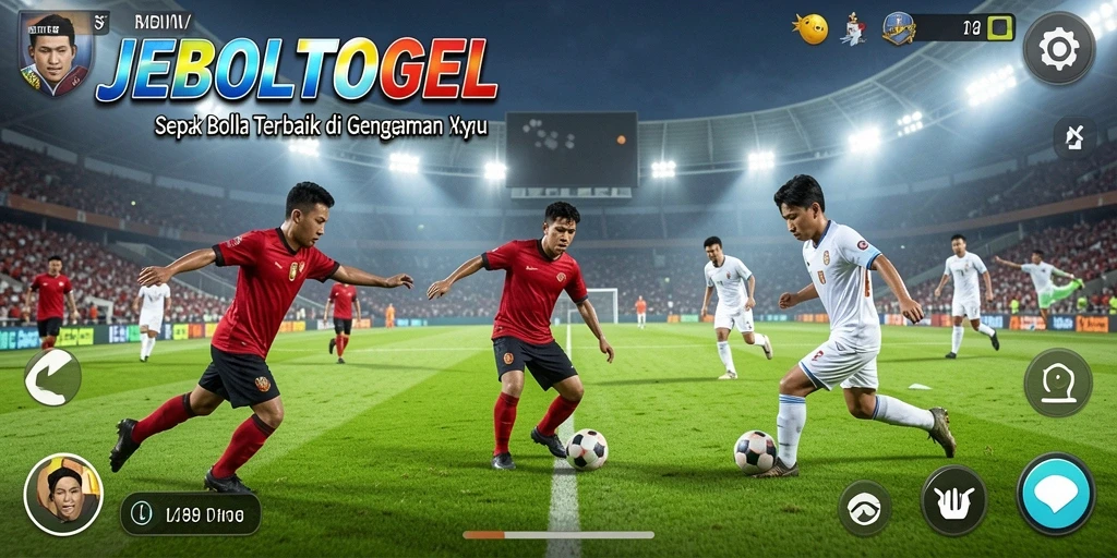 Screenshot gameplay JEBOLTOGEL menampilkan aksi seru dan dinamis di lapangan.
