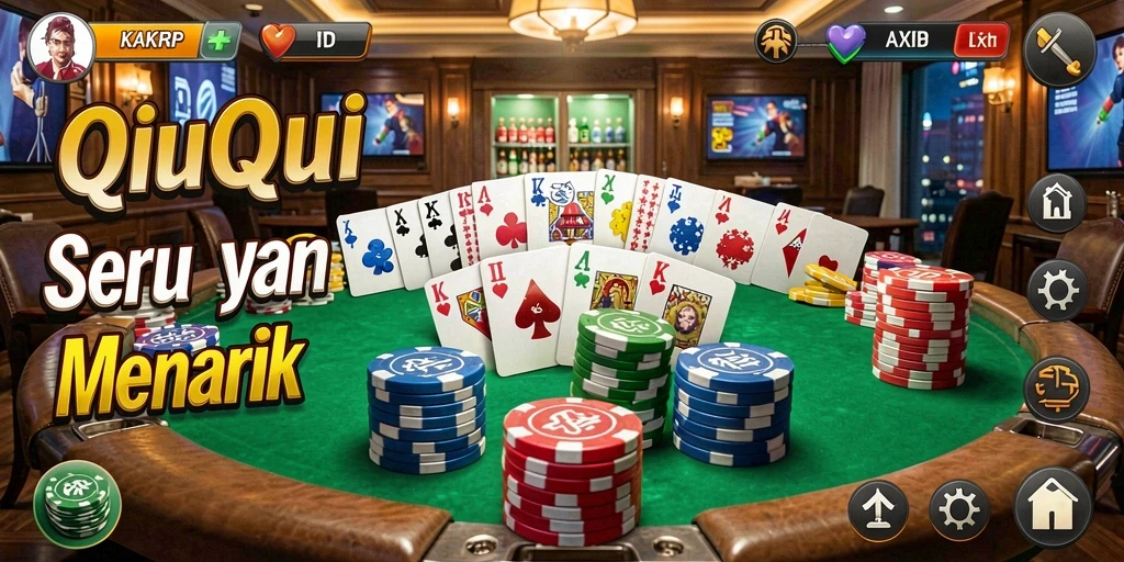 Tampilan gameplay KAKRP dengan kartu QiuQiu yang menarik.