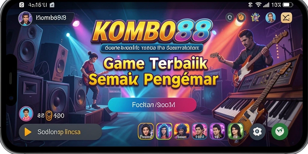 Tampilan gameplay KOMBO88 yang seru dan interaktif saat bermain musik.