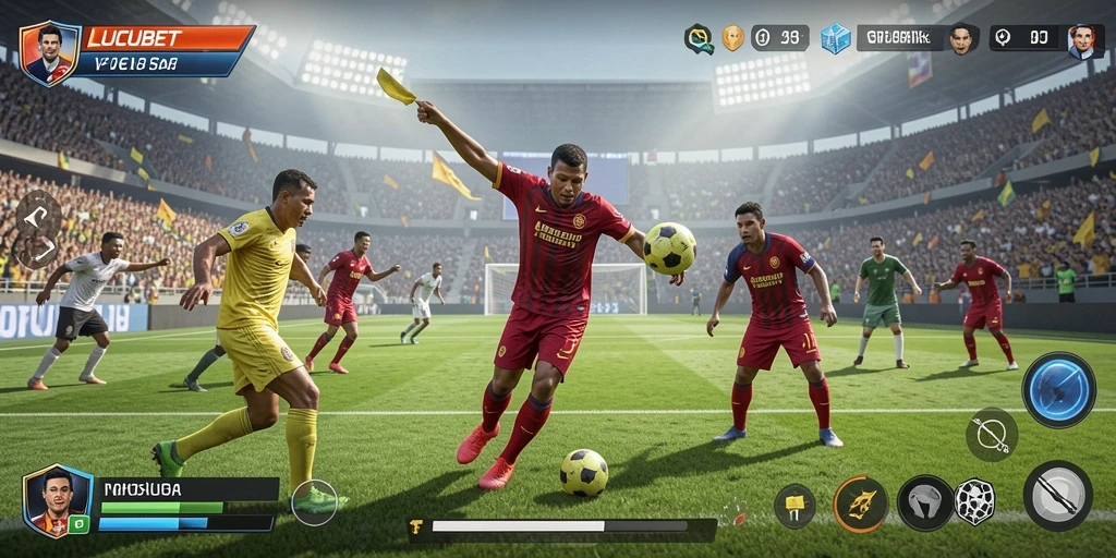 Screenshot LUCUBET menampilkan gameplay olahraga yang seru dan menegangkan.