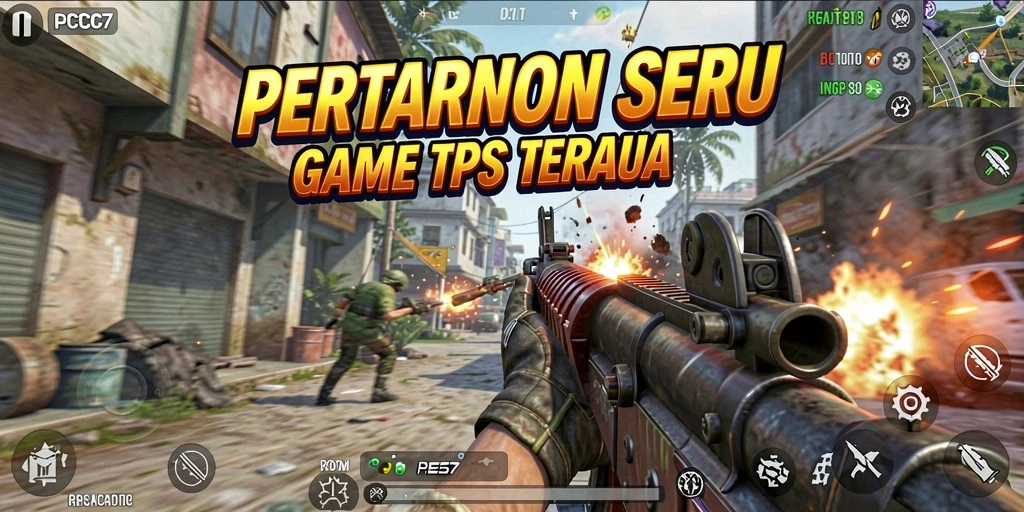 Tangkapan layar utama PCPC7 menunjukkan aksi mendebarkan di medan perang.