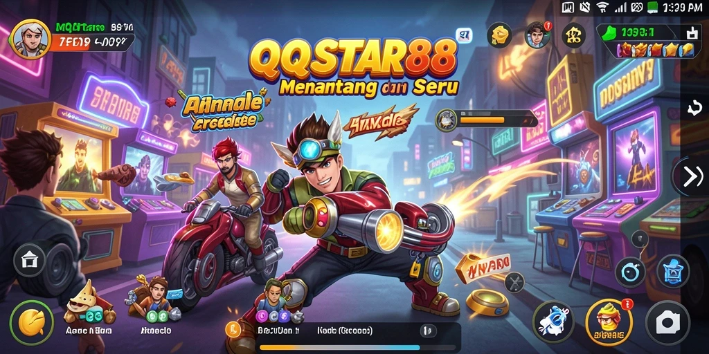 Screenshot gameplay menunjukkan aksi menegangkan dalam QQSTAR88.