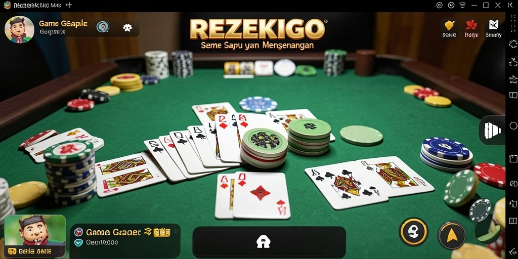Tampilan gameplay seru dalam game Gaple REZEKIGO.