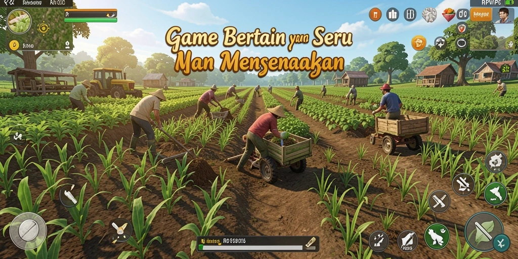 Gameplay seru RPVIP6 dengan aktivitas bertani yang menyenangkan.