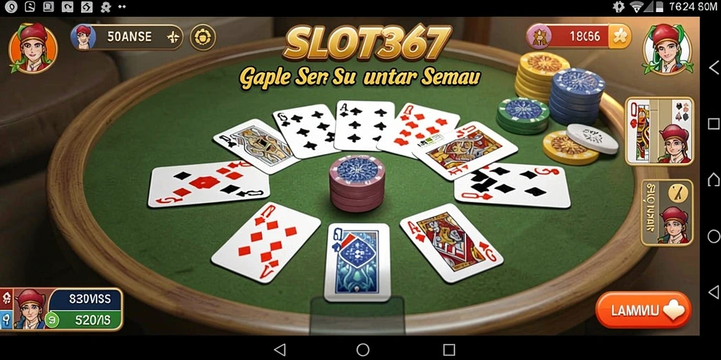 Tampilan gameplay SLOT367 yang seru dalam permainan Gaple.