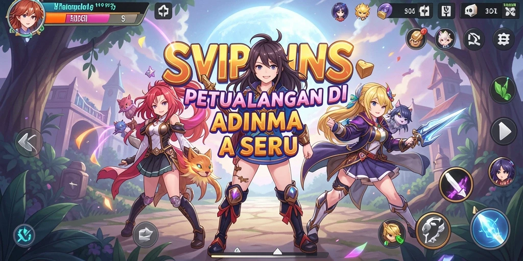 Tampilan mendebarkan dari gameplay anime di SVIPWINS.