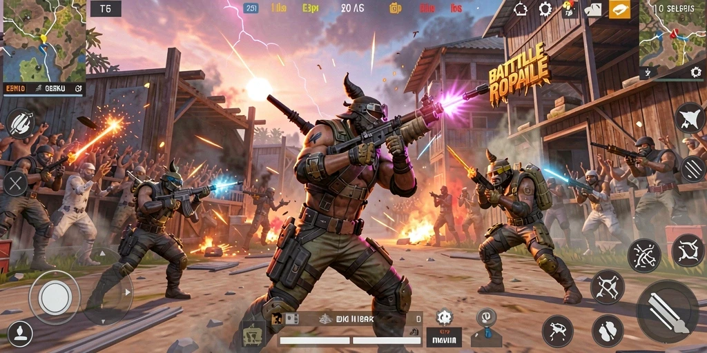 Tampilan permainan T6 dengan pertarungan Battle Royale yang mendebarkan.
