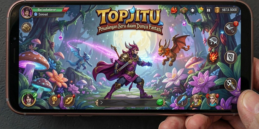 Tangkapan layar menunjukkan aksi seru dalam permainan RPG.