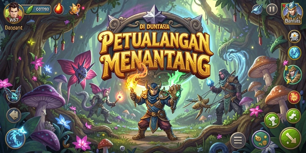 Tampilan gameplay W67 dengan aksi petualangan yang mendebarkan dan visual memukau.